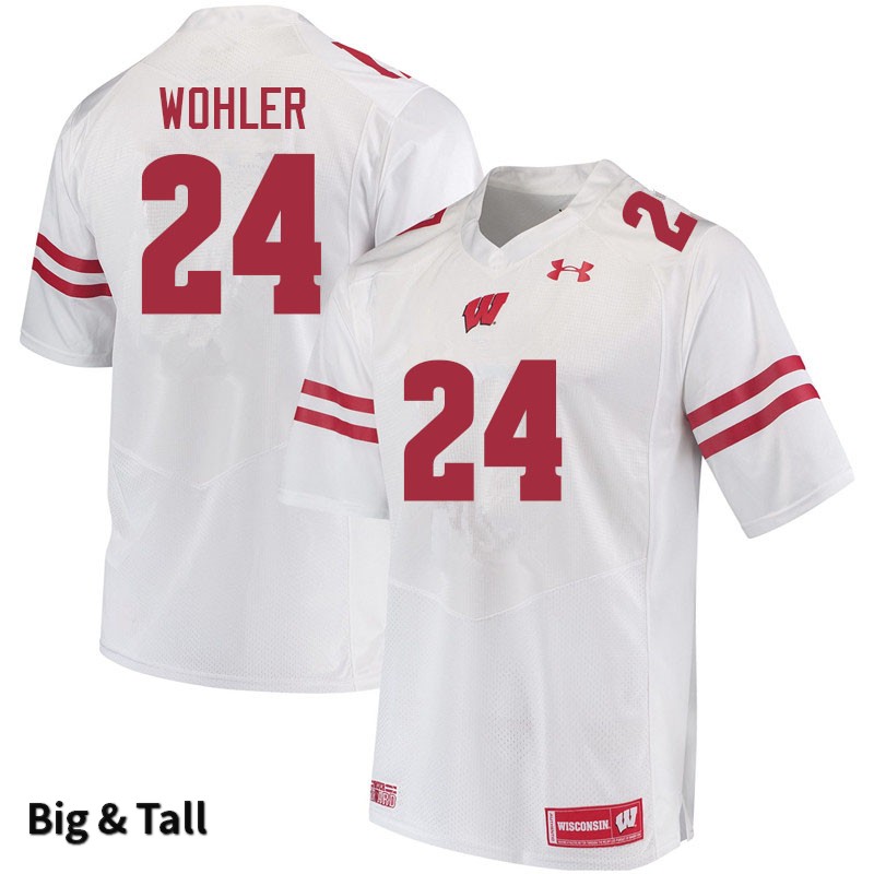 Wisconsin Badgers Men's #24 Hunter Wohler NCAA Under Armour Authentic White Big & Tall College Stitched Football Jersey SO40Q75KJ